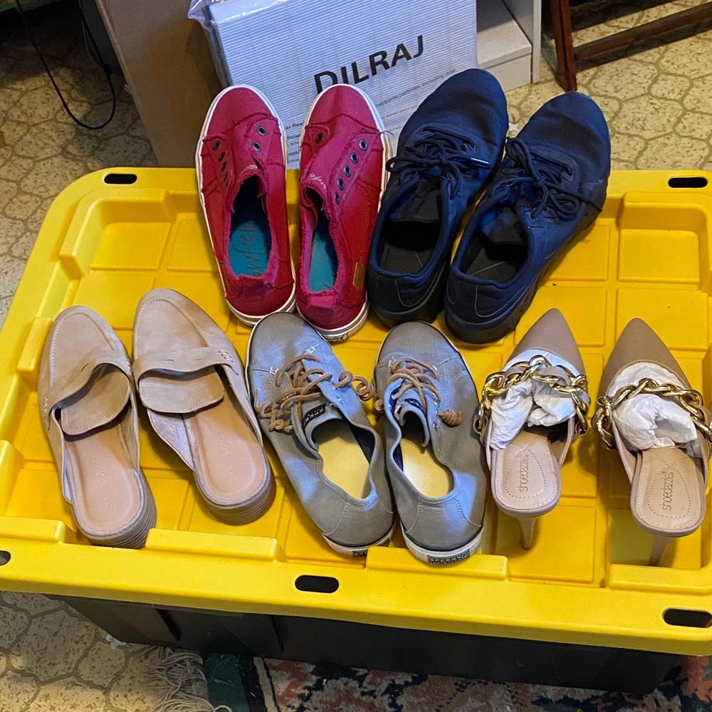 Shoe Dazzle Red, Black, and Tan Sneakers Collection